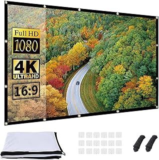 Projector Screen 16:9 HD Foldable for Home Theater Cinema Indoor Outdoor (120 inch)