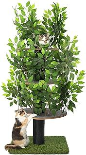 Cat Tree for Climbing, Hiding and Sleeping - Patented Scratching Post for Indoor cats with Interchangeable Leaves - Multilevel, Easy to Assemble - Pet-Safe Materials, Durable and Sturdy Construction