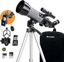 Celestron 22035 Travel Scope DX 70mm Portable Refractor Telescope with Fully-Coated Glass Optics, Backpack, Astronomy Software Package, and Digiscoping Smartphone Adapter