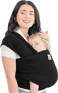 KeaBabies Baby Wrap Carrier - All in 1 Original Breathable Baby Sling, Lightweight,Hands Free Baby Carrier Sling, Baby Carrier Wrap, Baby Carriers for Newborn,Infant, Baby Wraps Carrier (Trendy Black)