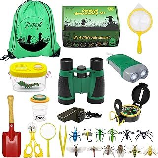 Outdoor Explorer Kit Toys Kids Adventure Kit for Children Bug Catcher Set 25PCS Explorer Accessories Kids Binoculars Toy Set Christmas Educational Gifts for Kids Nature Insect Lovers Toys