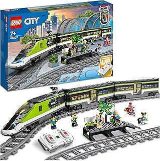 LEGO City Express Passenger Train Set, Remote Controlled Toy, Gifts for 7 Plus Year Old Kids, Boys & Girls with Working Headlights, 2 Coaches and 24 Track Pieces, Plus 6 Minifigures 60337