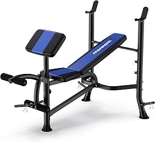 WINNOW Adjustable Weight Bench with Leg Extension and Preacher Curl Home Training Gym Weight Lifting Bench Full-Body Workout Bench Bench Press