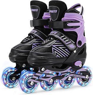 Kids Inline Skates for Girls Boys, Roller Skates Kids Adjustable with Light Up Wheels for beginners boys girls.