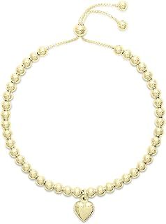 Hatton Jewellery Heart Charm Sterling Silver Bracelet for Women, Friendship bracelet with slider style clasp and adjustable in size. Made in Italy and Gift boxed, Perfect Present for any Occasion. Available in Silver, Rose Gold and Gold.