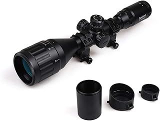 Goetland Rifle Scope 3-9x50 Red Green Illuminated Mil Dot SFP Optics Mounting Rings Sunshade for Airsoft Rifle