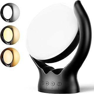 Happy Sunlight Sad Lamp - 210° Rotation, 10000Lux Light Therapy, 3 Color Temperatures & 4 Timers & 5 Brightness Levels, Memory Function LED Daylight Lamp for Home/Office/Decoration