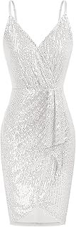 GRACE KARIN Women Sequined Sleeveless V-Neck Bodycon HIPS-Wrapped Party Cocktail Club Dress