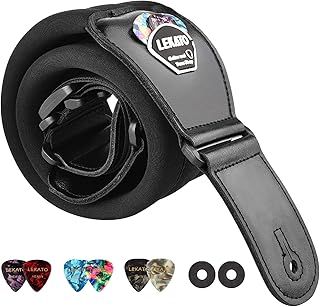 LEKATO Comfortable Guitar Strap for Long Time Wearing(Shoulder Pain Relief),3" Wide Bass Strap Belt for Electric/Acoustic/Clasical Guitars & Bass with Adjustable Length from 45" to 55"
