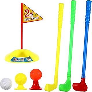 Homoyoyo Toddler Golf Set: Plastic Golf Clubs Set Colorful Kids Golf Clubs - Outdoor Indoor Sports Toys Clubs for Garden Beach Party (Random Color Pattern