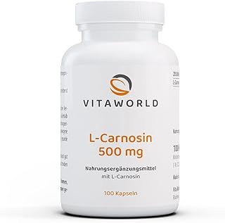 Vita World L-Carnosine 500mg 100 Vegetarian Capsules Made in Germany