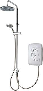Triton Showers T80 Easi Fit Plus DuElec™ | Shower Electric | 9.5 KW I White I Electrical Showers | with Rainfall Showerhead and Anti Twist Hose | Best Electric Shower Units for Bathrooms