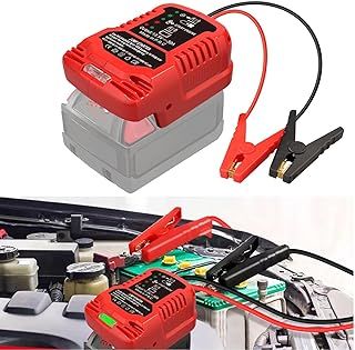 Car Jump Starters Adapter for Miwaukee18V M18 Battery Jumper Cables,12V Portable Jump Starter Charger Car Battery,Up to 3.5L Gas 6.5L Diesel Engines,Automotive Booster Cable Adapter(only adapter)
