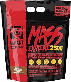 Mutant Mass Extreme Gainer | Whey Protein Powder | Build Muscle Size and Strength | High Density Clean Calories (Triple Chocolate, 5450g)