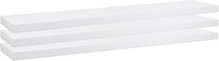 eSituro Floating Shelves, Set of 3 Large White Wall Shelves,Simple to Install Wooden Shelf for Bedroom,Living Room,Kitchen,Display Storage Rack, Home Office Furniture Each Shelf 120x23x3.8cm