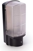 Modern 6W LED Outdoor Heavy Duty Black Plastic IP44 Rated Dusk to Dawn Photocell Sensor Waterproof Exterior Outside Bulkhead Front Gate Garden Security Wall Mounted Light Mains 240V