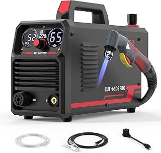 YESWELDER Plasma Cutter 65Amp Non-High Frequency Non-Touch Pilot Arc, Digital Display DC Inverter 110/220V Dual Voltage Blowback Plasma Cutting Machine CUT-65DS PRO
