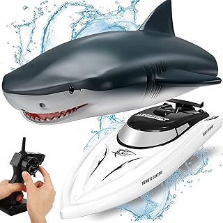 OBEST Remote Control Shark Boat 2 in 1, 2.4GHz RC Electric Toy for Pools and Lakes, Summer Gift for Kids