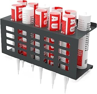 Sealant tube holder, decorators caulk, silicone sealant holder, chalk holder. Made of metal. For van racking workshop garage shed.