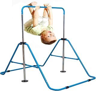 Expandable Gymnastics Bars Junior Training Bar Adjustable Height Gymnastic Horizontal Bars Children Folding Training Monkey Bars Child Gym Climbing Tower Kip Balance Bar for Kids