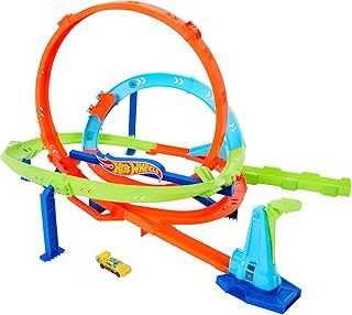 Hot Wheels Let's Race Netflix - Toy Car Track Set, Action Loop Cyclone Challenge Track Set, 2 Ways to Play & Easy Storage, with 1:64 Scale Toy Car, HXM94
