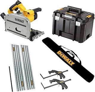 Dewalt DWS520KT 240V Plunge Saw with 2 x 1.5m Guide Rails Connector Clamps & Bag - Perfect for Precise Cuts and Easy Door Fitting, Dewalt Plunge Saw, Electric Plunge Saw