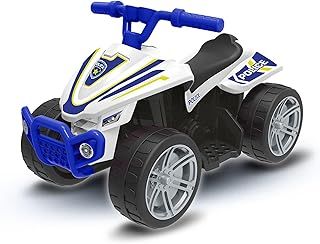 Evo Electric Ride On Police Quad Bike | 6V Battery Powered Kids Motorised Toy Vehicle | Throttle Driven Quad Bike With Footrests | 3+
