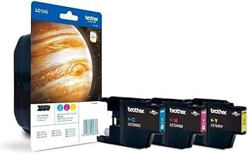 Brother LC-1240C/LC-1240M/LC-1240Y Inkjet Cartridges, Cyan/Magenta/Yellow, Multi-Pack, High Yield, Includes 3 x Inkjet Cartridges, Brother Genuine Supplies