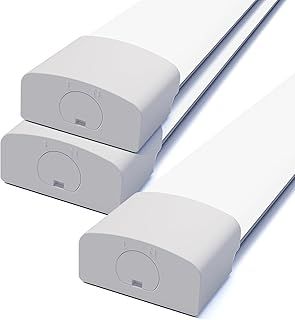 6000k 3PCS Led Batten Light, 4FT 120CM, 36W Plug in Wall Light Shed Loft Light, IP65 Plug in Ceiling Light Strip for Garage Lighting, Office, Bedroom, Kitchen, Shed,Outdoor,Tube Light