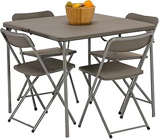 Vango Woodland Folding Camping Table and Chairs Set - Steel Frame, Collapsible, Portable with Carry Bag Ideal for Picnics, Campsite, Fishing, Beach, Garden Furniture