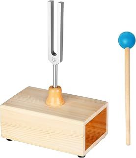 DiDiBirDi 528HZ Tuning Fork, Equipped with Silicone Hammer and Wooden Resonator Box, Aluminum Alloy Tuning Fork, Suitable for Resonance Lessons, Sound Therapy,Yoga