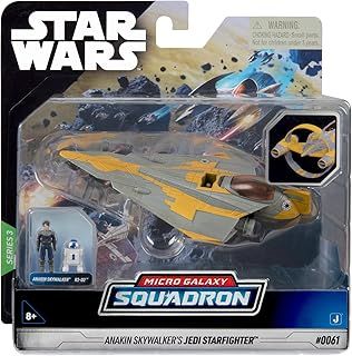 Bizak Star Wars Micro Galaxy Squadron Anakin Skywalker's Jedi Starfighter 4.75" Class Vehicle with 1" Figures (62610039)