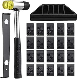 Wood Flooring Installation Kit Wood Flooring Tools with 23 Spacers Durable Rubber Tapping Block Double Side Mallet and Heavy Duty Pull Bar Laminate Flooring Tools for Domestic Purposes
