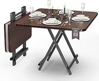 Wooden Dinning Table for Family, 32" Foldable Rectangular Kitchen Dinning for 4 Person, Installation Free Table, Modern Table for Home Dining Room Kitchen Restaurant (Walnut L1)