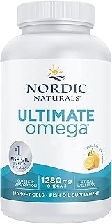 Nordic Naturals, Ultimate Omega-3, 1280mg, Lemon Flavour, High Dose, 120 Softgels, Soy Free, Non GMO