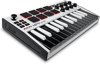 Akai Professional MPK Mini MK3 - 25 Key USB MIDI Keyboard Controller With 8 Backlit Drum Pads, 8 Knobs and Music Production Software and Native Instruments Sound Package (NKS Integration), White