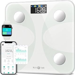 Scale for Body Weight and Fat Percentage, RunSTAR Ultra-Precision Digital Accurate Bathroom Smart Scale with Large Display, 13 Body Composition Analyzer Sync App Weight Scale BMI Health Monitor