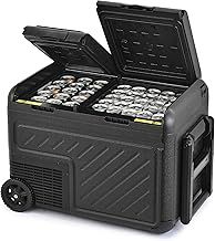 DARTMOOR Car Fridge Freezer, 36L Dual Zone Portable Car Refrigerator with Wheels, DC 12/24V & AC 100-240V Portable Fridge, Electric Cooler for Camping Road Trips Travel Home, -22°C to 20°C