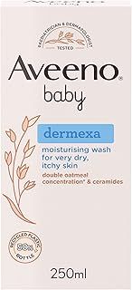 Aveeno Baby Dermexa Moisturising Wash (1x 250ml), Soothing Unscented and Soap-Free Baby Body Wash Developed to Gently Cleanse Delicate Skin, for Babies with Very Dry, Itchy Skin and Prone to Eczema