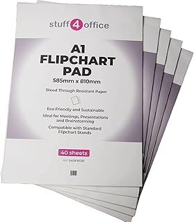 Stuff 4 Office | Flipchart Paper Pad | A1 Plain | 40 sheets (2 Flipchart Pads)