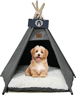 Pets Teepee Dog/Cat Bed Tents Luxery Kennels Play House With Plush Cushion Dogs Tent Teepee Removable and Washable 40x40x50cm