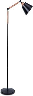 Modern Metal Floor Lamp Reading Lighting, Adjustable Standing Lamp with Heavy Metal Based and 9W LED Bulb for Living Room, Bedroom, Office or Study Room - Black