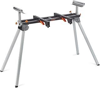 VonHaus Mitre Saw Stand - Universal Fit Table with Extending Support Arms & Quick Release Clamps - Portable Saw Stand with 150kg Weight Capacity and Folding Legs