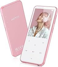 AGPTEK Pink MP3 Player with Bluetooth 5.3, 64GB Internal Memory Expandable up to 128GB, 2.4 Inch Music Player with Speaker and FM Radio, Earphone Included