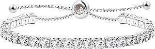 Uloveido Fashion Adjustable Slider Bolo Clasp Tennis Bracelet for Girls Women Hypoallergenic Purple Pink Blue Green Cubic Zirconia Bracelets Gift Y4043