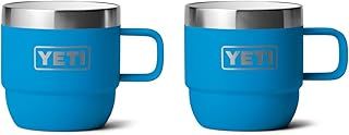 YETI Rambler Espresso Mug, Vacuum Insulated Stainless Steel Stackable Mug, Big Wave Blue, 2 Pack 6 oz (177 ml)