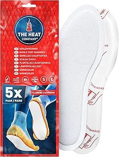THE HEAT COMPANY Insole Foot Warmers Adhesive - 5 or 30 Pairs - EXTRA WARM - Adhesive Foot Warmers - 8 Hours of Warmth - Instant Heat - Air Activated - Purely Natural – SMALL, LARGE