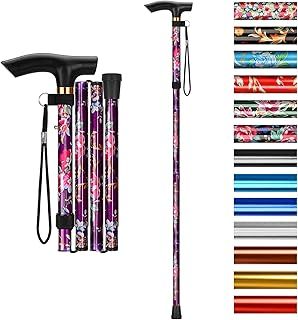 supregear Walking Stick - Adjustable Folding Walking Sticks for Women and Men - Lightweight Portable Collapsible Balancing Walking Aid - Travel Walking Cane for Ladies Elderly Adults