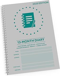 Safer Food Better Business - 2025 Safety Book for Caterers, Takeaways and Services Companies, 13-Month Diary/Planner Refill, Spiral Bound - Lay Flat