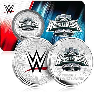 The Koin Club Official WWE WrestleMania XL 40 Silver Wrestling Coin Medal 2024